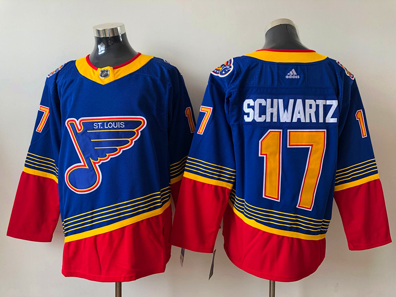 Men's St. Louis Blues Jaden Schwartz #17 Blue Breakaway Jersey